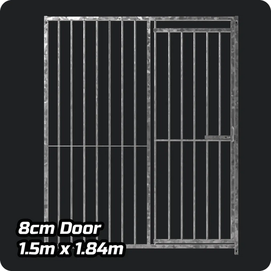 1.5m x 1.84m DOOR - Heavy duty Premium Galvanized - 8cm Gap Panels Doghealth