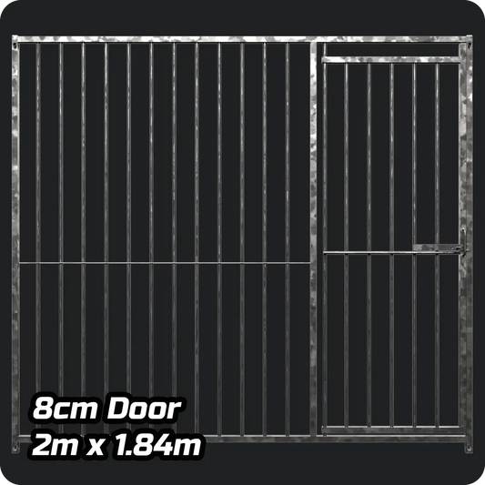 2.0m x 1.84m DOOR - Heavy duty Premium Galvanized - 8cm Gap Panels Doghealth