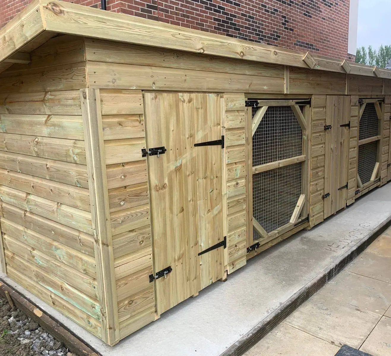 14 X 7 ft Pent Duo Dog Kennel / Animal Housing Doghealth