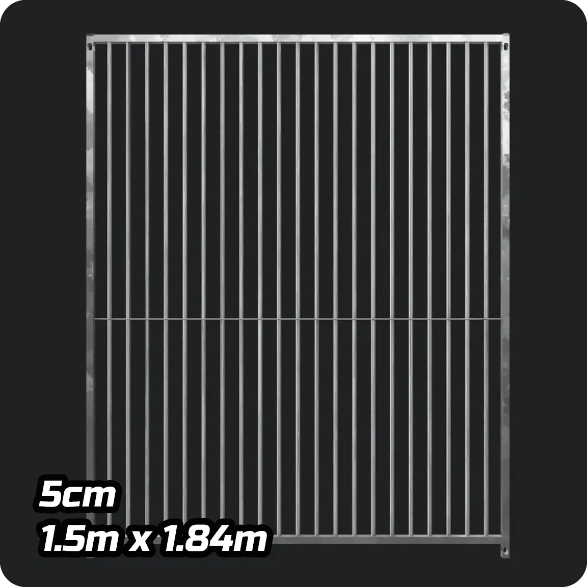 1.5m x 1.84m - Heavy duty Premium Galvanized - 5cm Gap Panels Doghealth