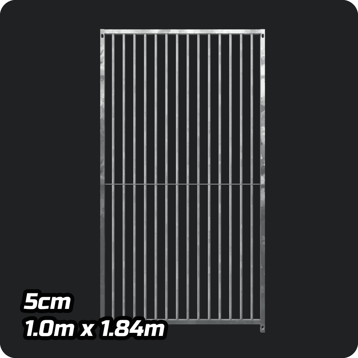 1m x 1.84m - Heavy duty Premium Galvanized - 5cm Gap Panels