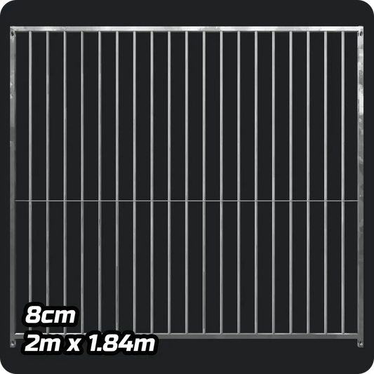 2.0m x 1.84m - Heavy duty Premium Galvanized - 8cm Gap Panels Doghealth
