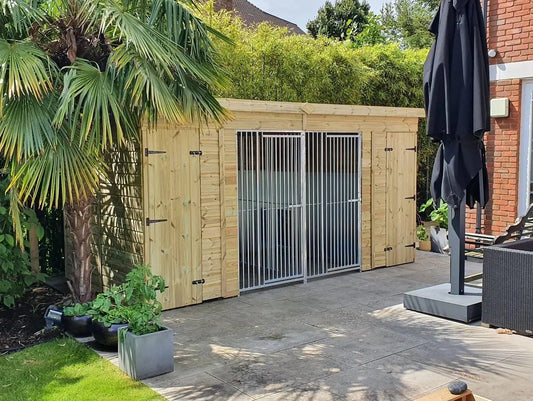 14 X 4 ft Pent Duo Kennel Doghealth
