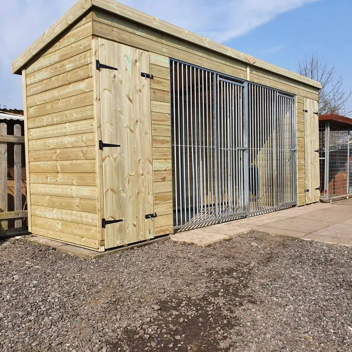 16 X 4 ft Pent Duo Kennel Doghealth