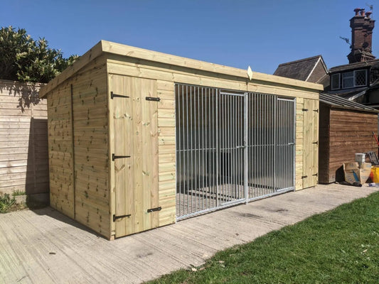 16 X 7 ft Pent Duo Kennel Doghealth