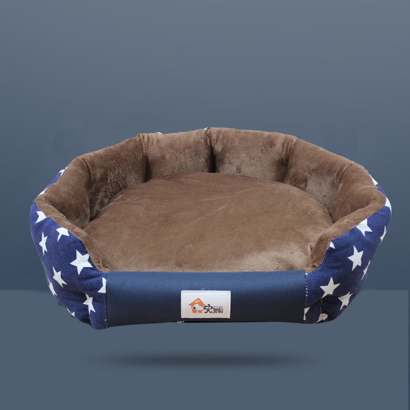 Round Nest Pattern Washable Star Dog Bed