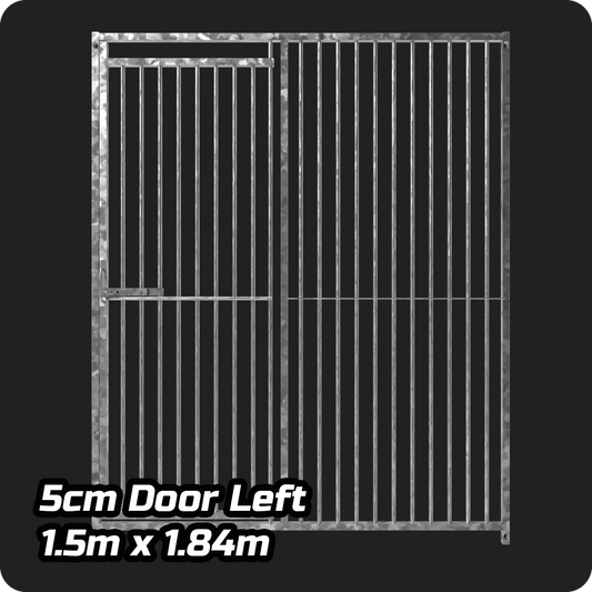 1.5m x 1.84m LEFT DOOR - Heavy duty Premium Galvanized - 5cm Gap Panels