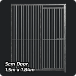 1.5m x 1.84m DOOR - Heavy duty Premium Galvanized - 5cm Gap Panels Doghealth