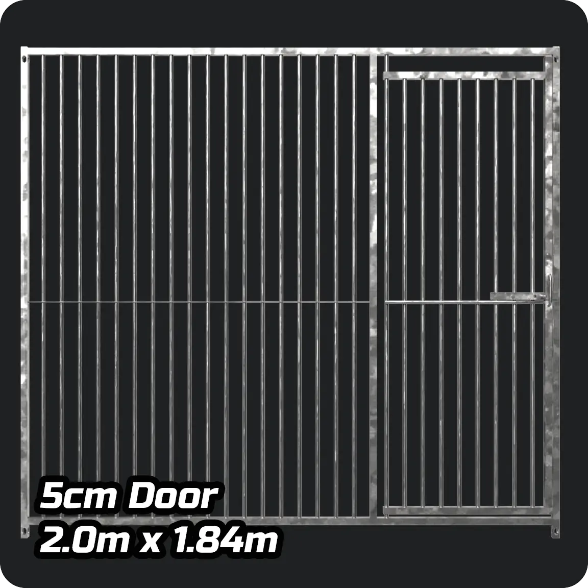 2m x 1.84m DOOR - Heavy duty Premium Galvanized - 5cm Gap Panels Doghealth