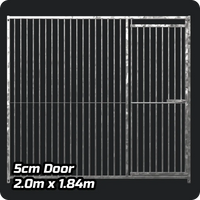 2m x 1.84m DOOR - Heavy duty Premium Galvanized - 5cm Gap Panels Doghealth
