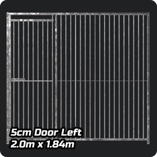 2m x 1.84m LEFT DOOR - Heavy duty Premium Galvanized - 5cm Gap Panels