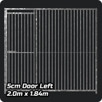 2m x 1.84m LEFT DOOR - Heavy duty Premium Galvanized - 5cm Gap Panels Doghealth