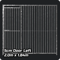 2m x 1.84m LEFT DOOR - Heavy duty Premium Galvanized - 5cm Gap Panels Doghealth