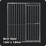 1.5m x 1.84m DOOR - Heavy duty Premium Galvanized - 8cm Gap Panels Doghealth