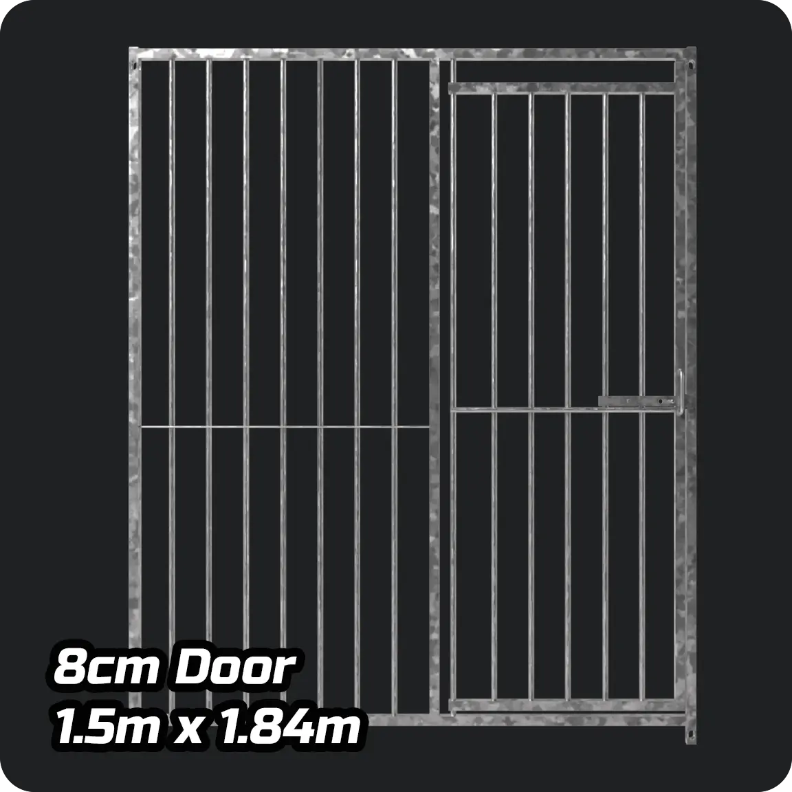 1.5m x 1.84m DOOR - Heavy duty Premium Galvanized - 8cm Gap Panels Doghealth