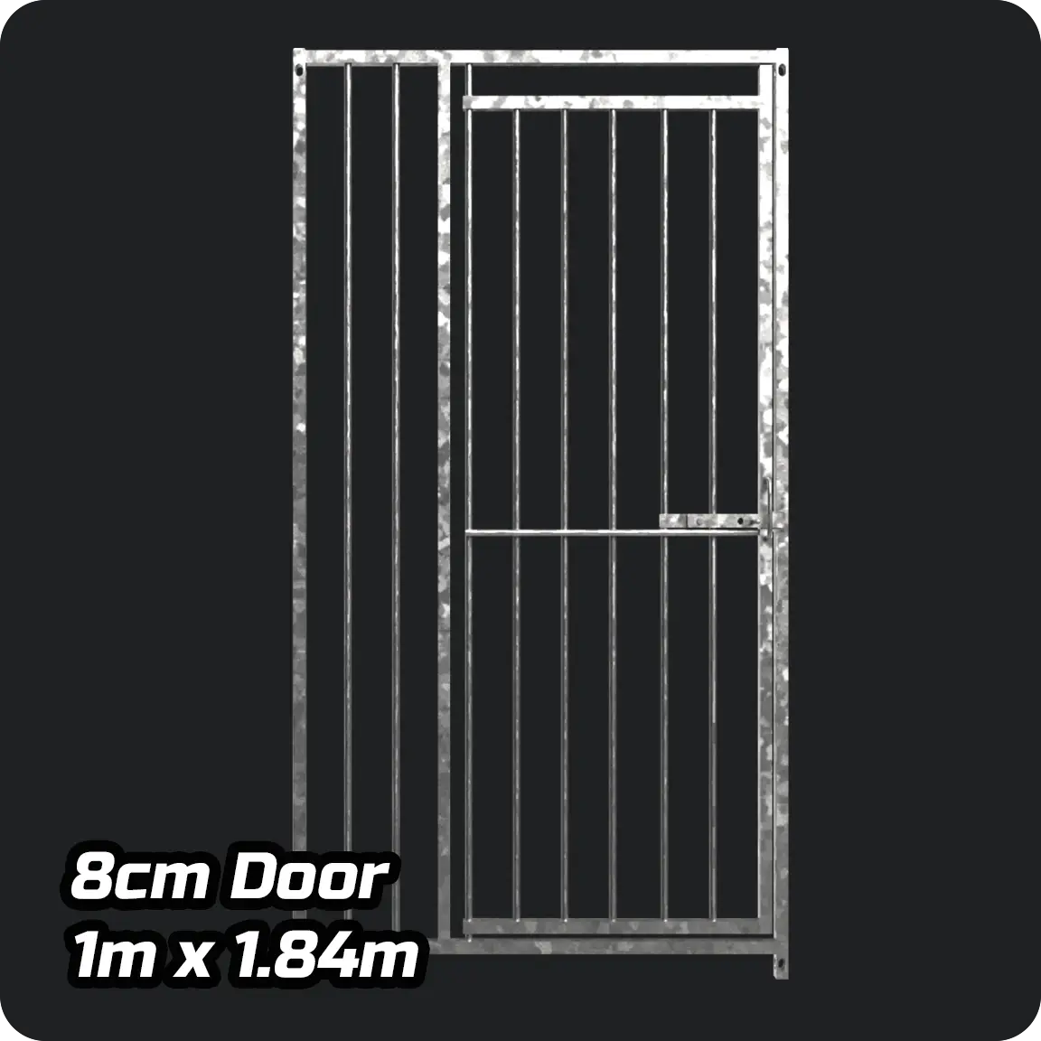 1.0m x 1.84m DOOR - Heavy duty Premium Galvanized - 8cm Gap Panels Doghealth