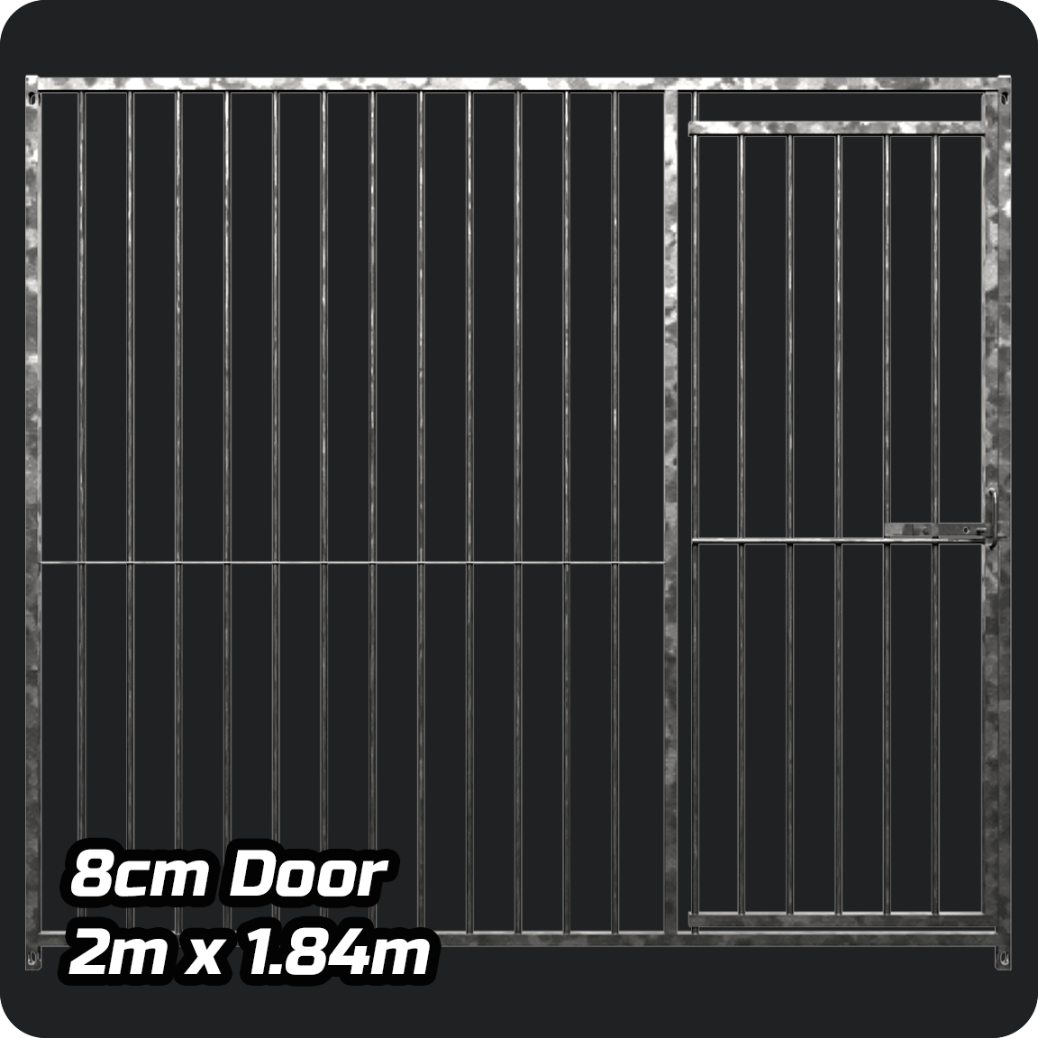 2.0m x 1.84m DOOR - Heavy duty Premium Galvanized - 8cm Gap Panels