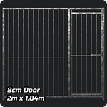 2.0m x 1.84m DOOR - Heavy duty Premium Galvanized - 8cm Gap Panels Doghealth