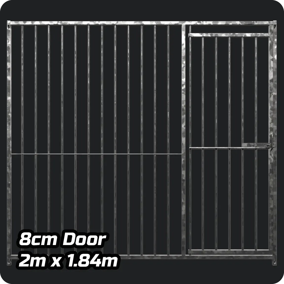 2.0m x 1.84m DOOR - Heavy duty Premium Galvanized - 8cm Gap Panels Doghealth