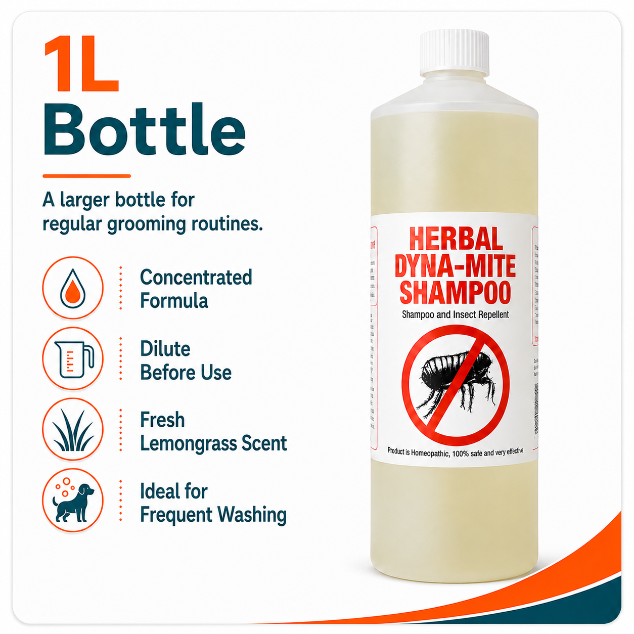 Doghealth Herbal Bug Repellent Dyna-Mite 4-in-1 Dog Shampoo & Conditioner 1L
