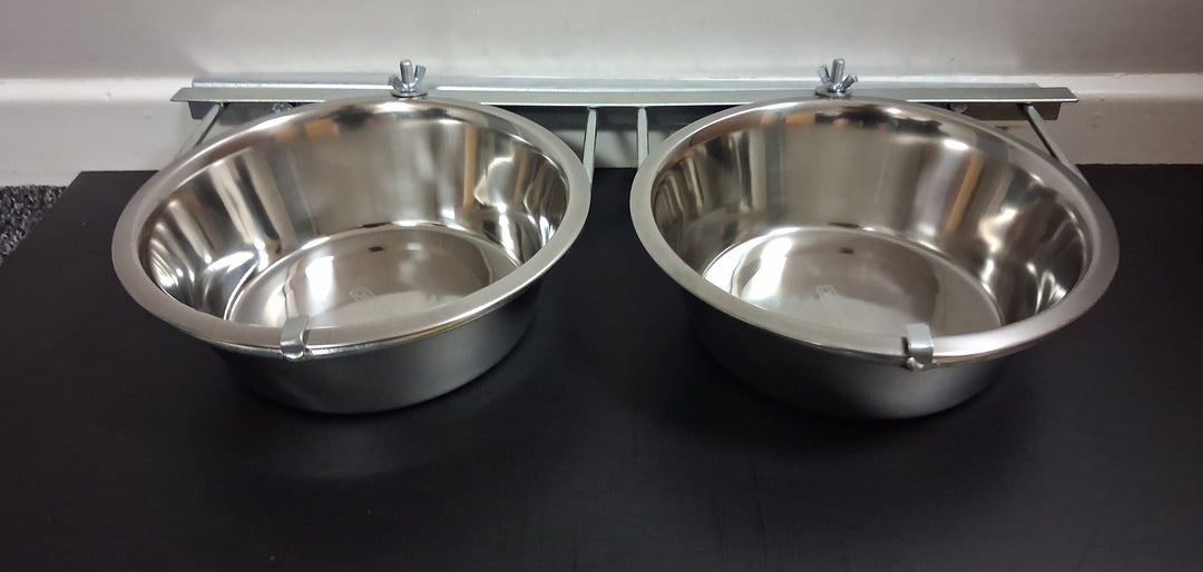 Dog Bowl Galvanised Bowl Holders with Bowls