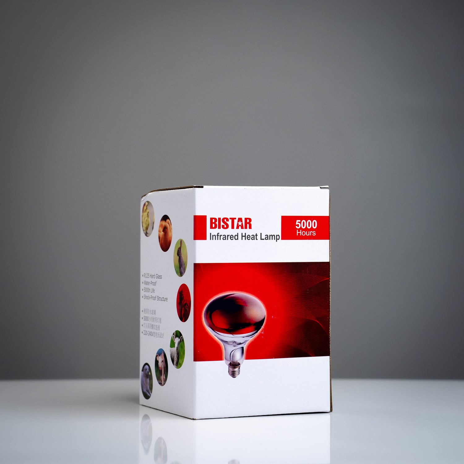 Infrared Heat Lamp Poultry, Puppies, Dog, Kittens Piglets Animals With 250W Bulb