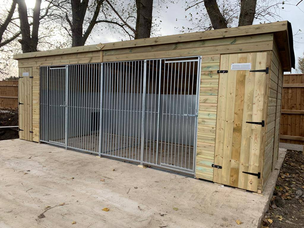 19 X 4 ft Pent Duo Kennel Doghealth