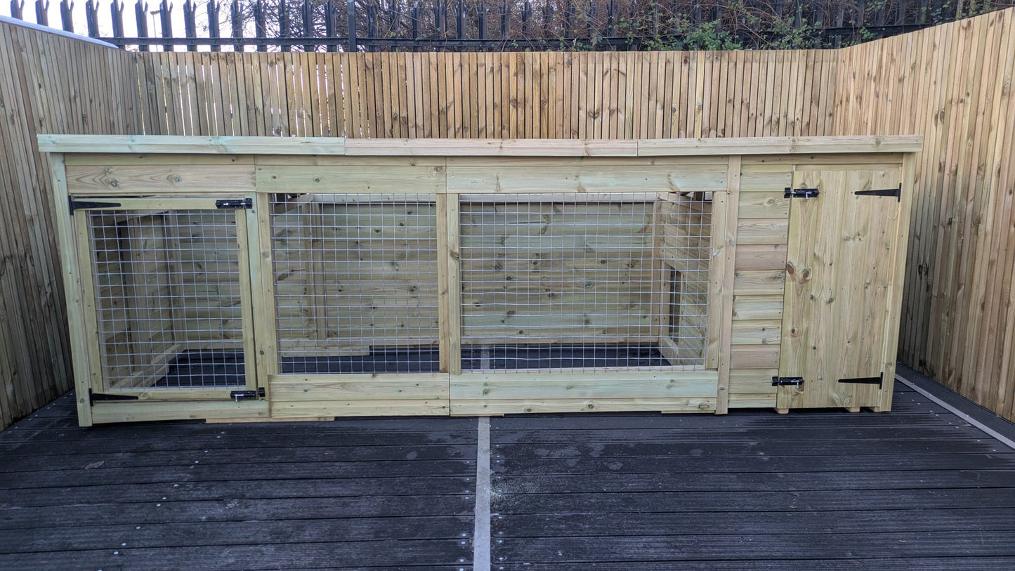 Benchmark 12 x 4ft Dog Kennel & Animal House with Pent Roof - Durable, DIY Assembly, Weatherproof