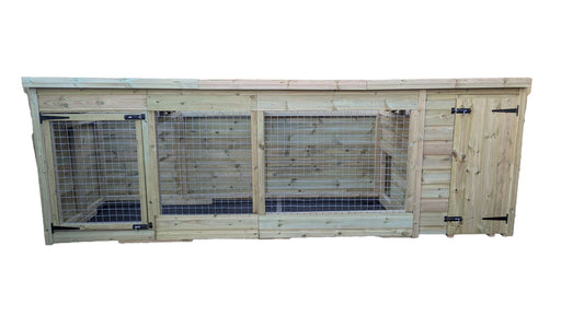 Benchmark 10 x 4ft Dog Kennel with Pent Roof - DIY Assembly, Durable, Weatherproof Animal House