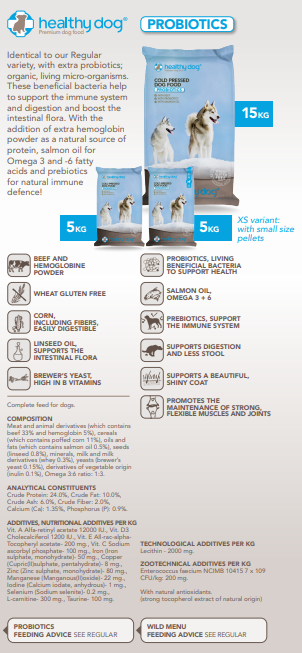 Dog Food - Healthy Dog Food Cold Pressed Probiotic - 15kg