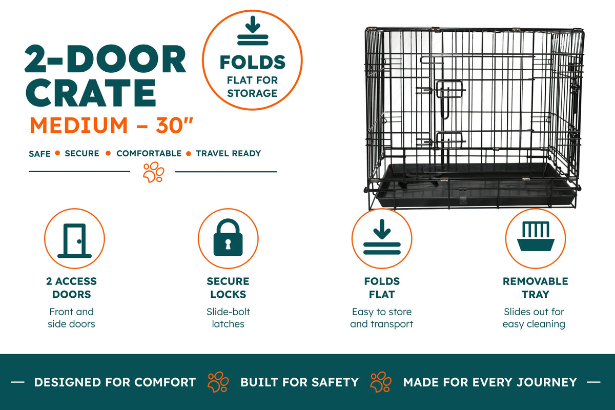 Dog Crate 2-Door Crate - 30"