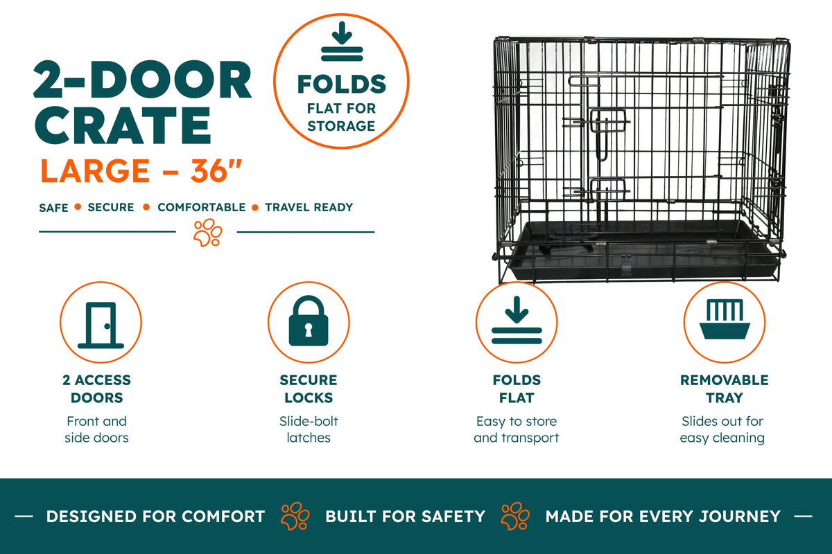 Dog Crate 2-Door Crate - 36"