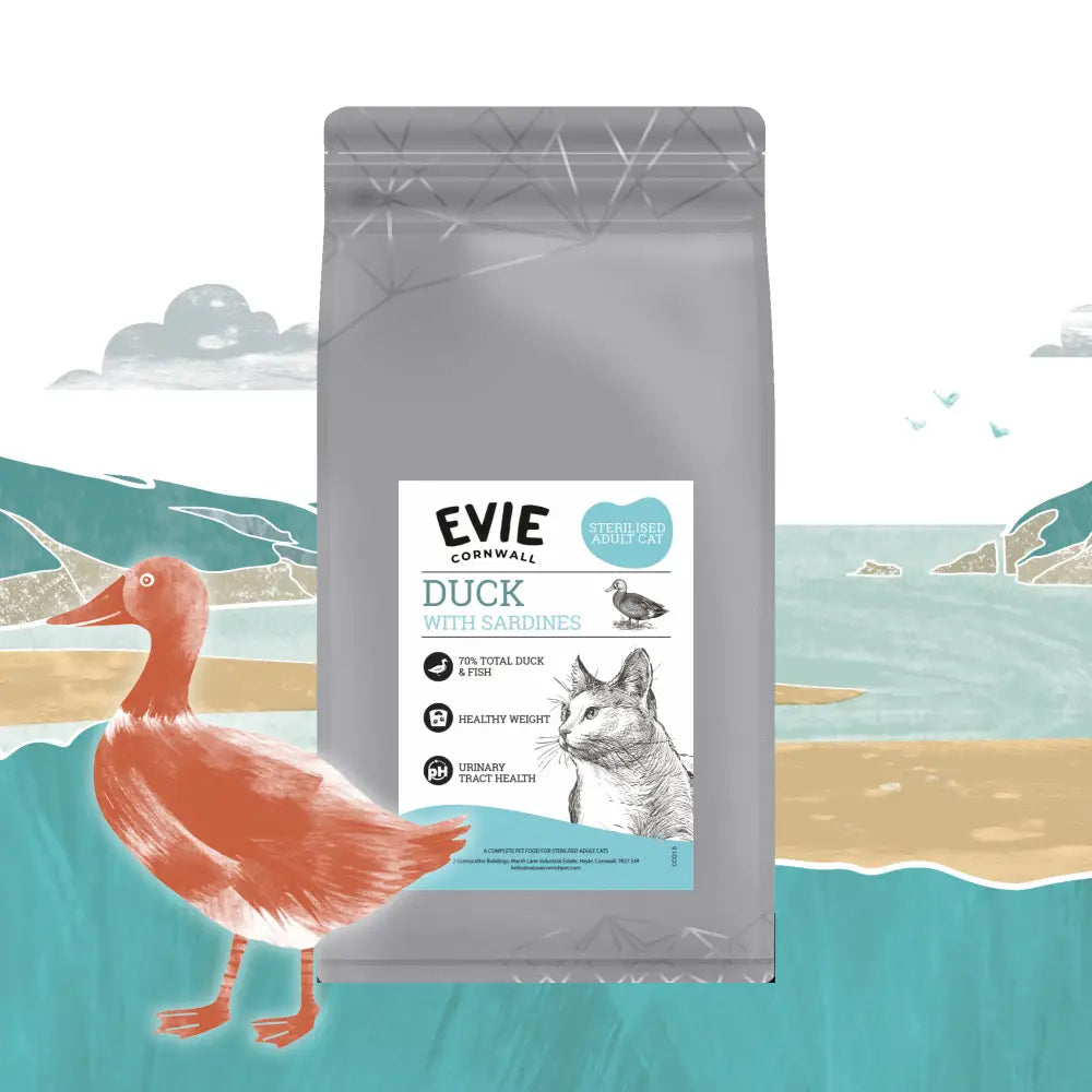 Evie Natural Dry Cat Food Duck with Sardines Weight Control