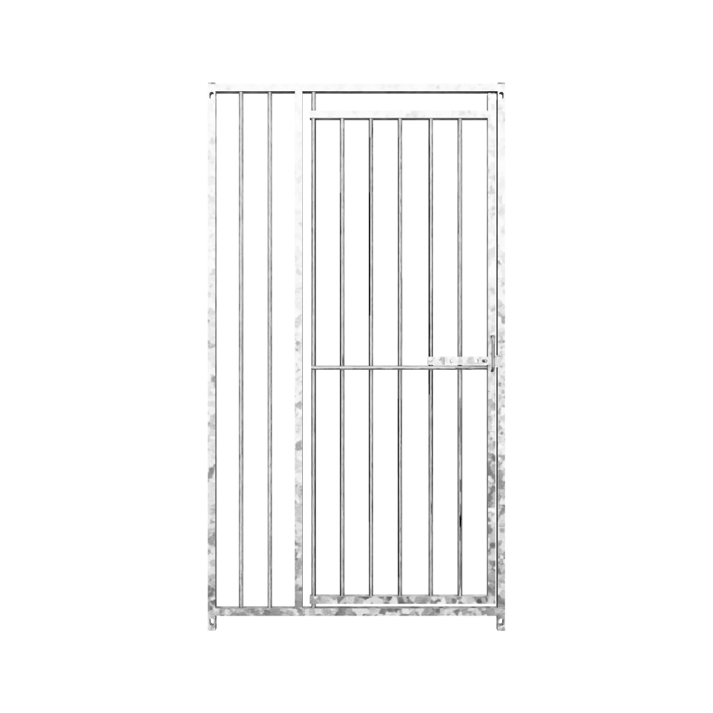 Dog Run Panel 1.2 x 1.84m Right Door - 8cm Gap - Heavy-duty Galvanized