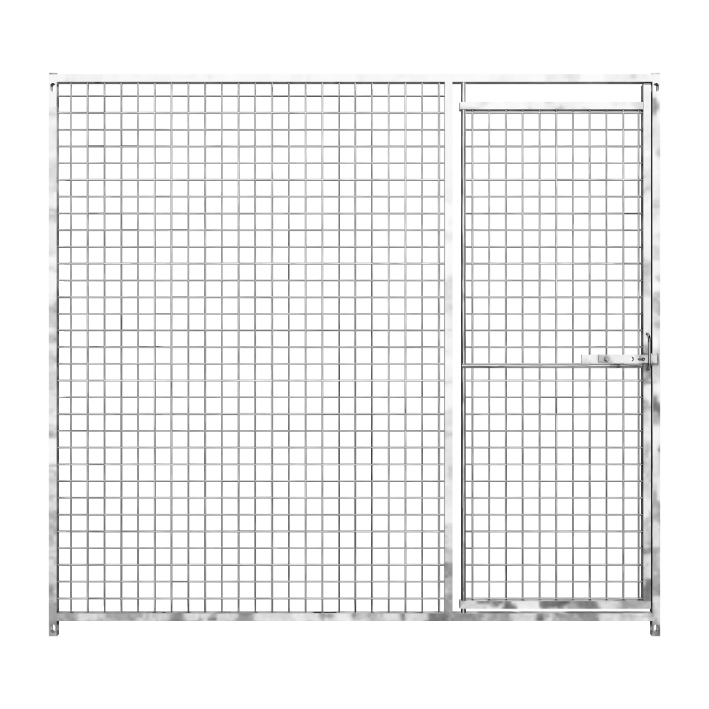 Dog Run Panel 2.0 x 1.84m - Right Door - Mesh - Heavy-Duty Galvanised