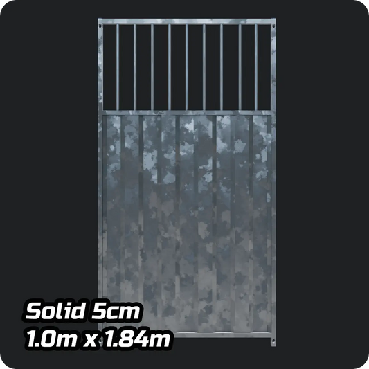 1m x 1.84m 5cm Gap 3/4 Solid Galvanised Dog Run Panel Doghealth