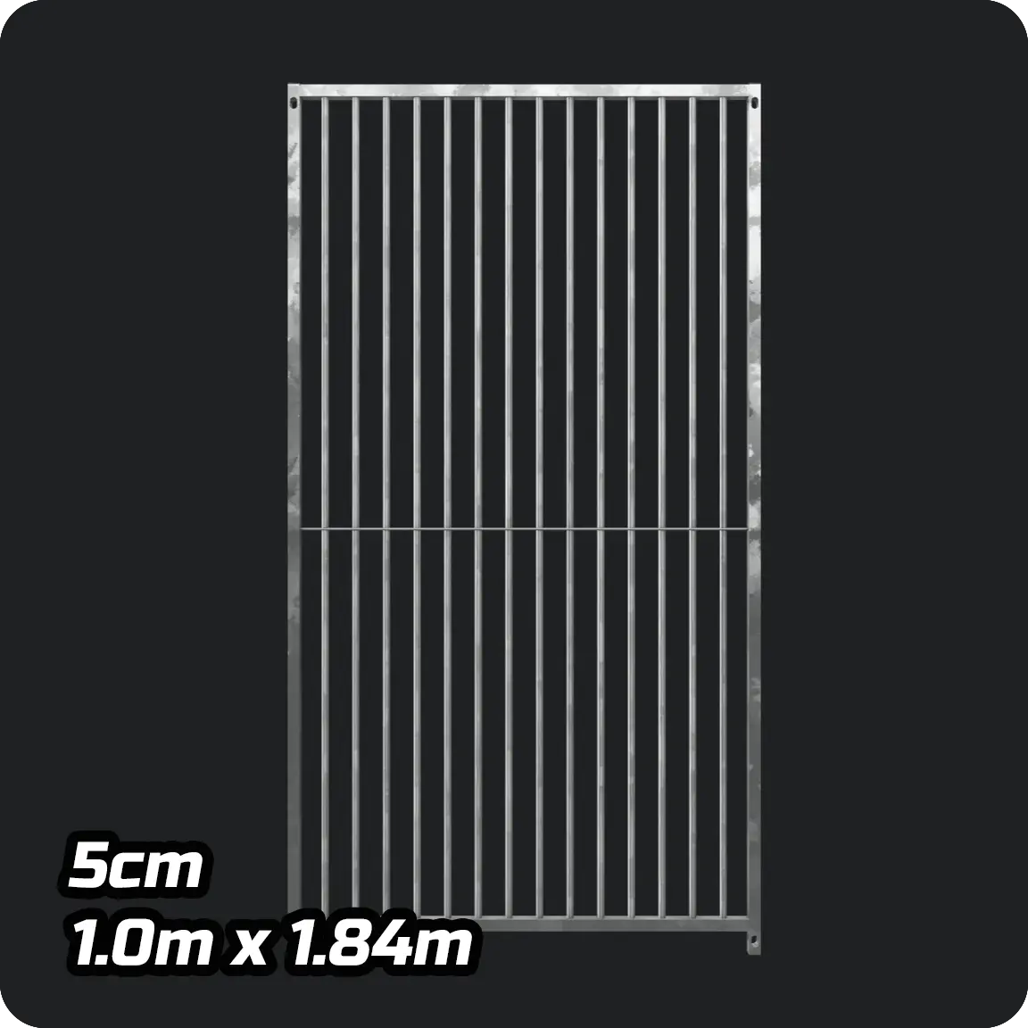 1m x 1.84m - Heavy duty Premium Galvanized - 5cm Gap Panels Doghealth