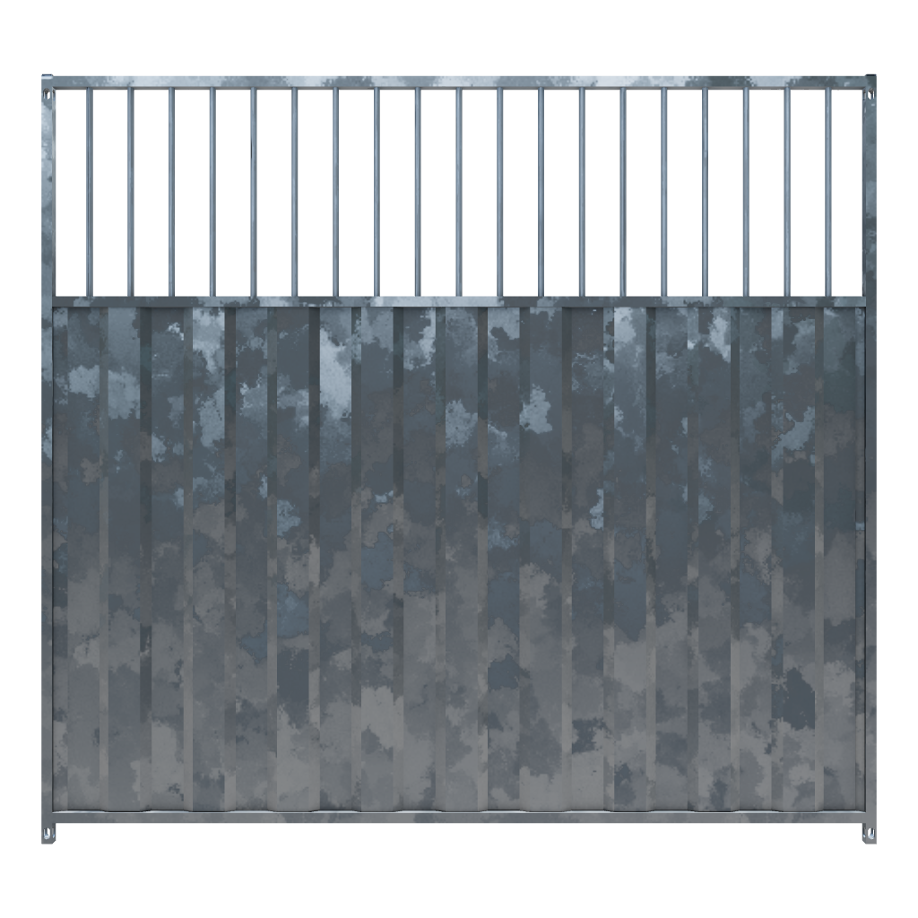 Dog Run Panel 2.0 x 1.84m - 3/4 Solid 5cm Gap - Heavy-Duty Galvanised